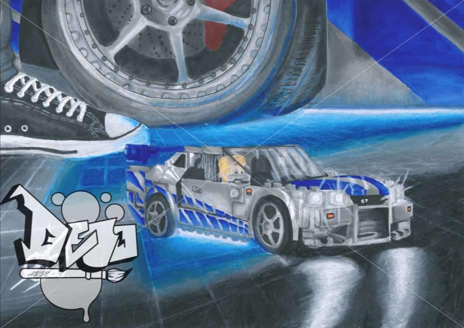 Nissan skyline(Brian; 2 Fast 2 Furious)Art print