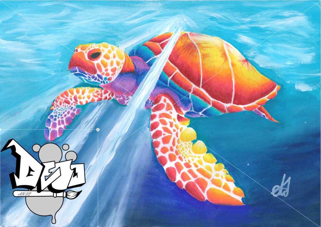 Rainbow Turtle Art print