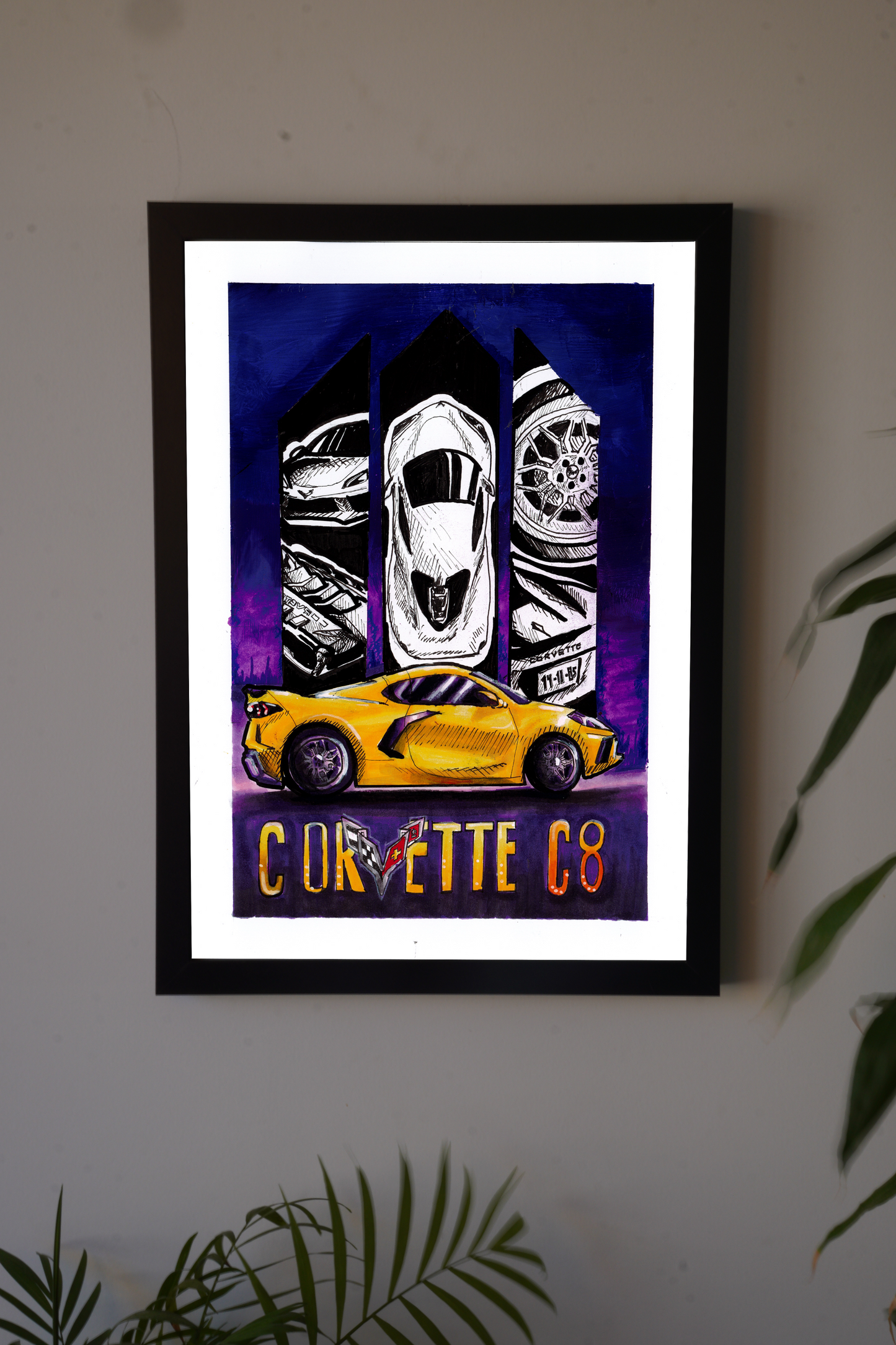 Corvette C8-Deco Arte Drawing