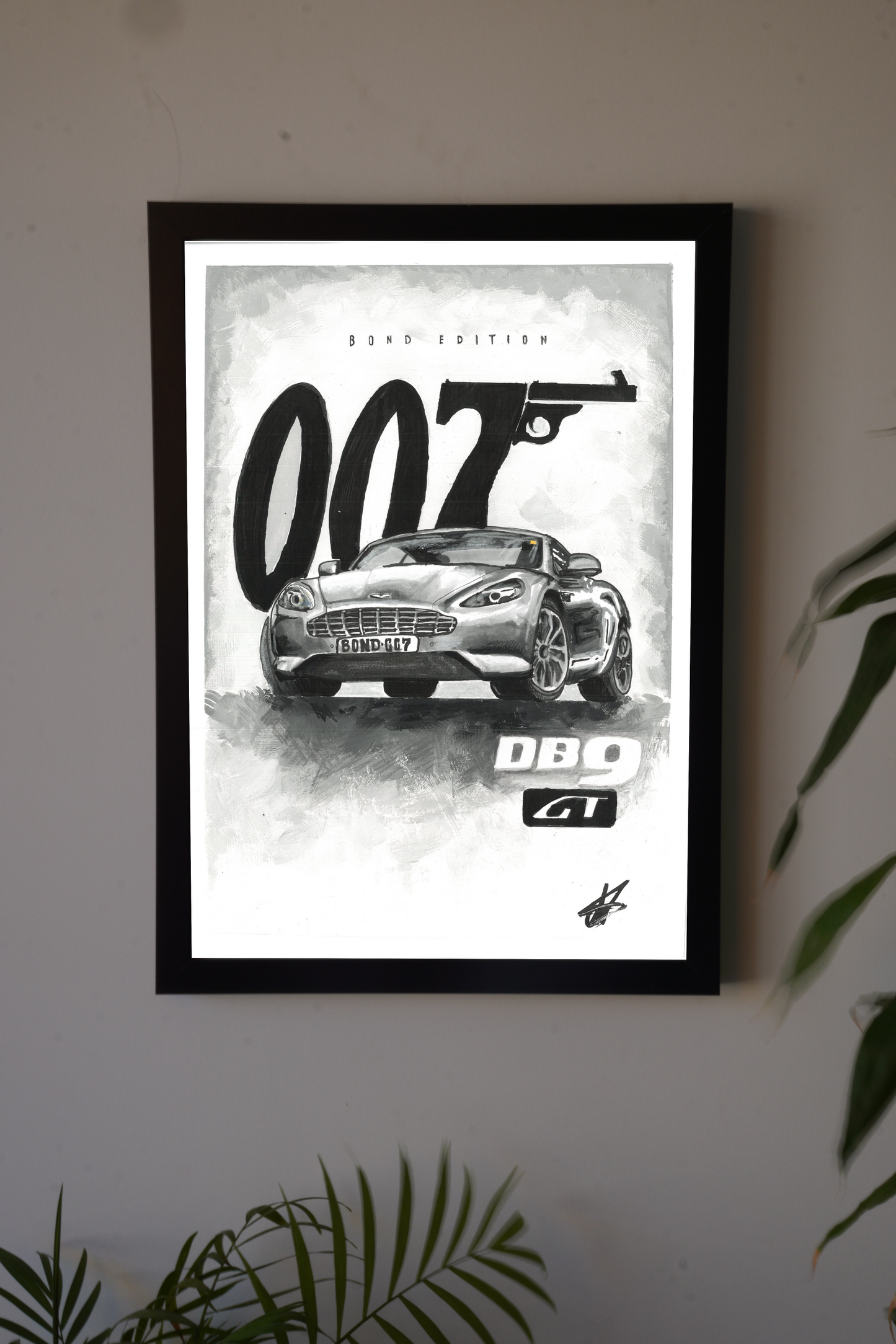 007 James Bond DB9 GT-Deco Arte Drawing