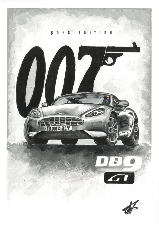 007 James Bond DB9 GT-Deco Arte Drawing