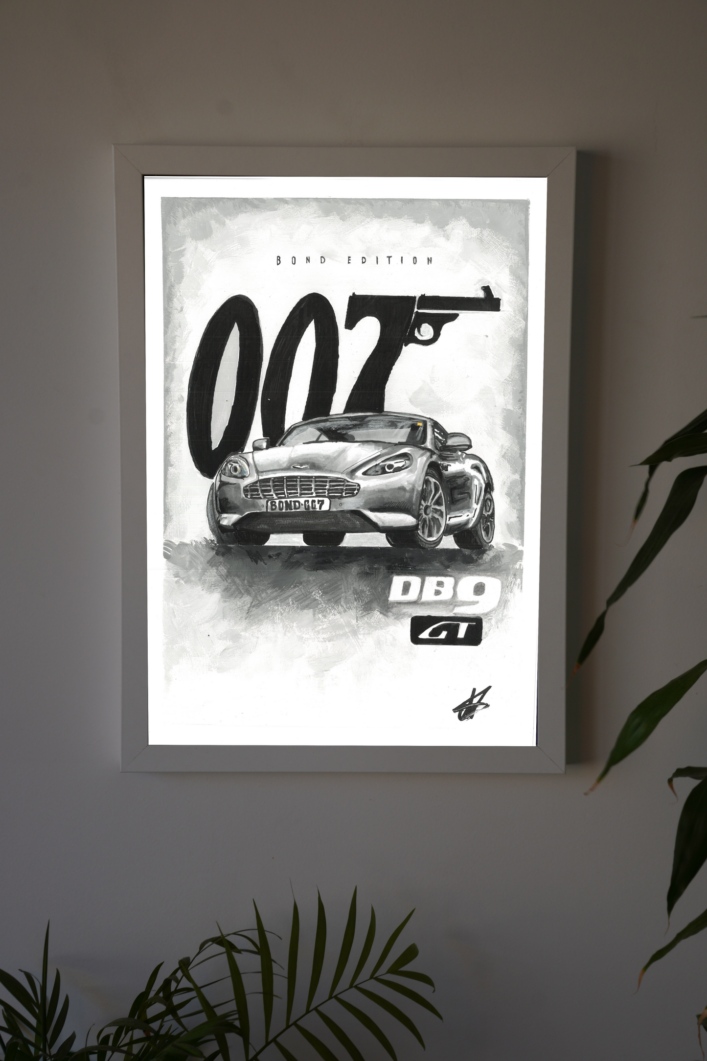 007 James Bond DB9 GT-Deco Arte Drawing