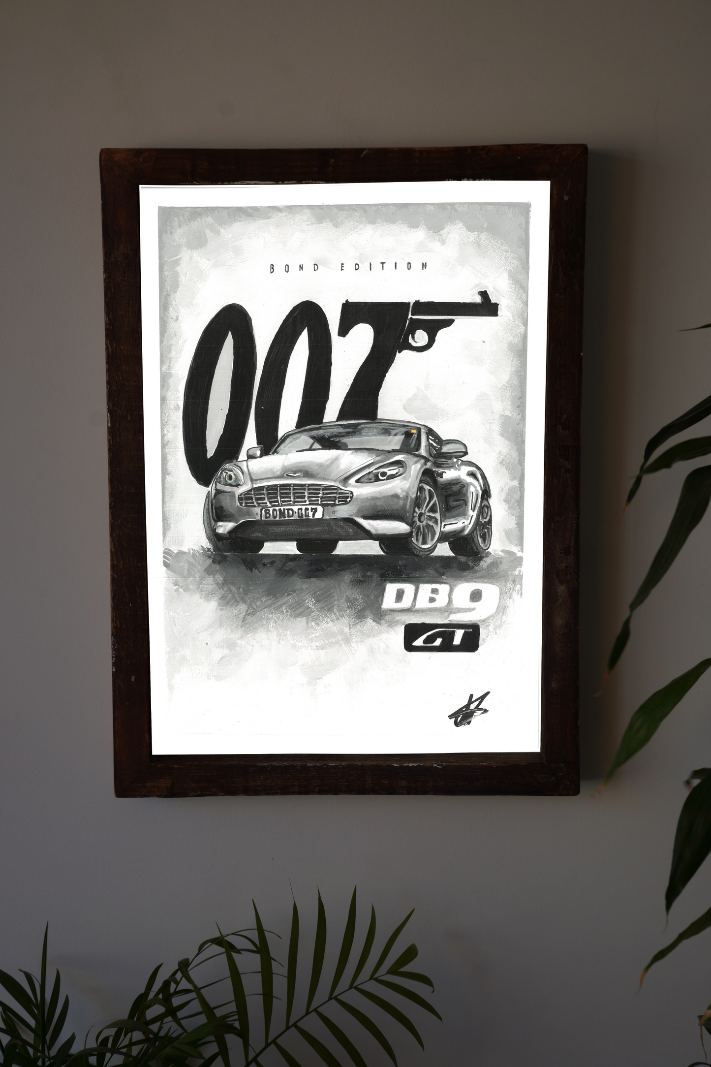 007 James Bond DB9 GT-Deco Arte Drawing