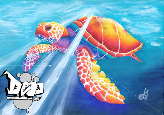 Rainbow Turtle Art print
