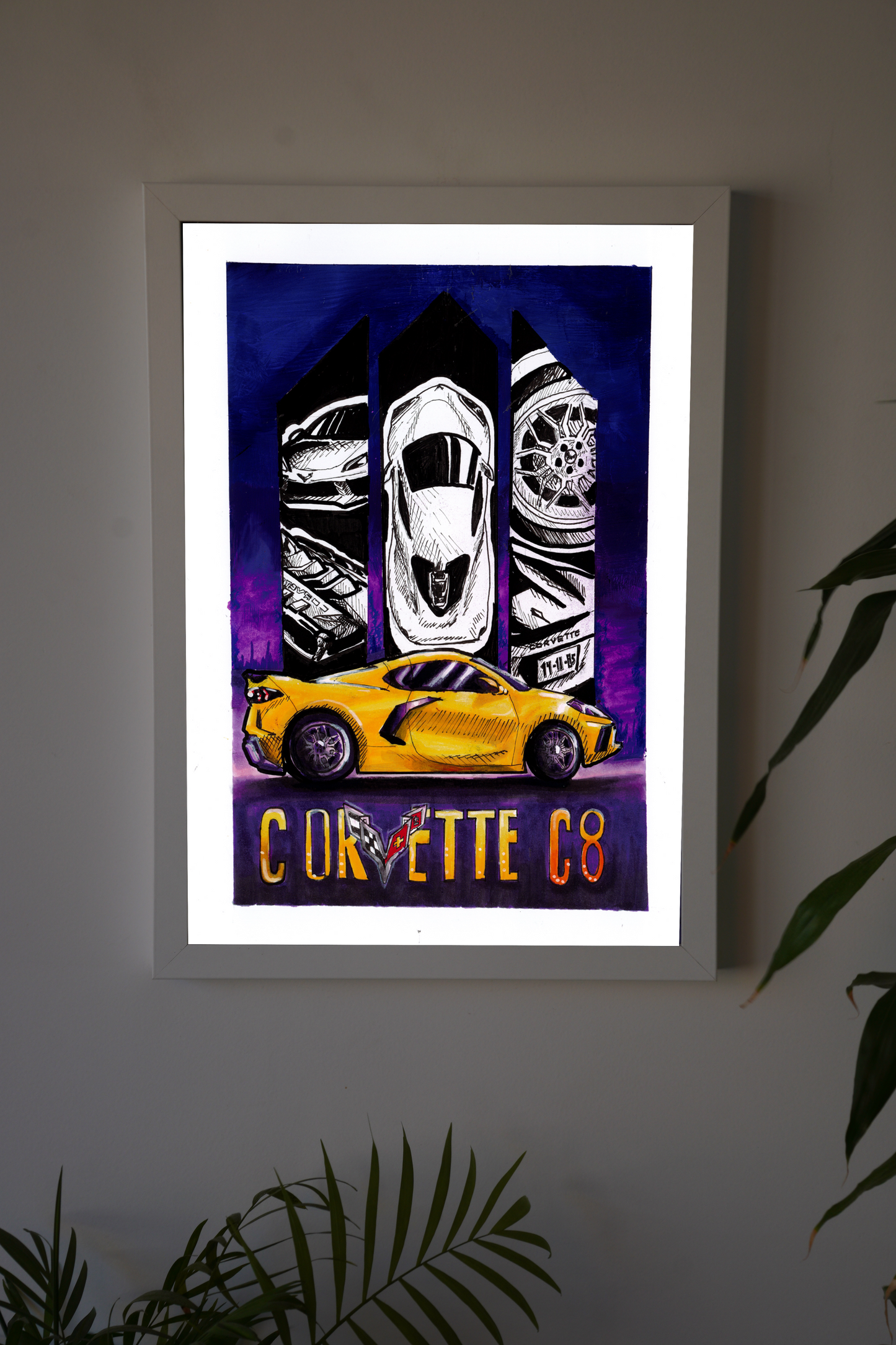 Corvette C8-Deco Arte Drawing