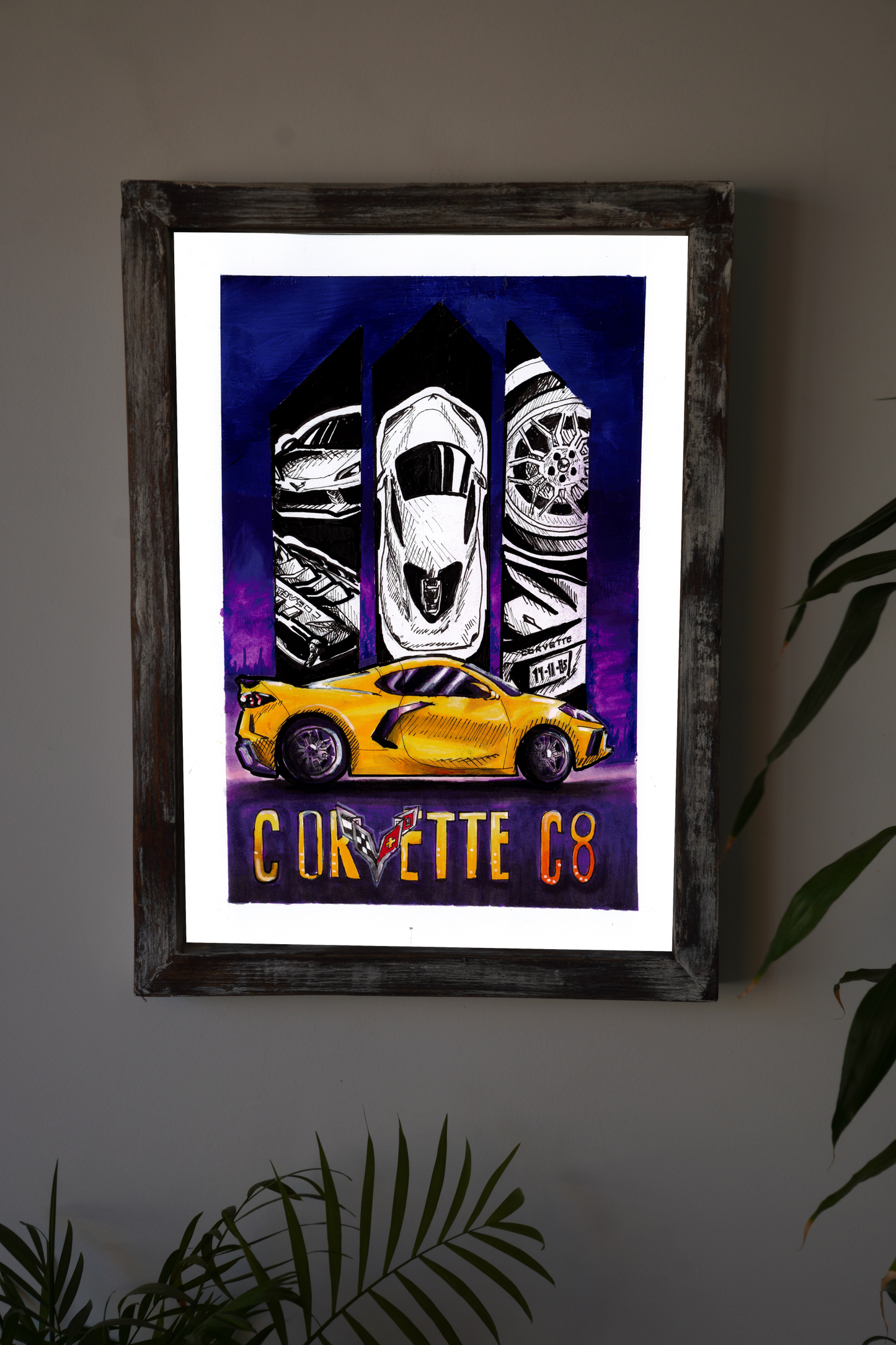 Corvette C8-Deco Arte Drawing